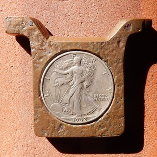 COPPER ANODE Mining Souvenir⚒️ 1942 SILVER Half Dollar BILLY WILLIAMS Collection