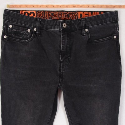 Herrens SuperDry 02 TRAVIS Slim Skinny Elasthan Grau Jeans W32 L30