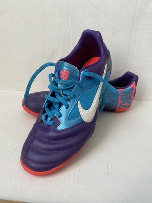 Nike5 Elastico Pro IC Indoor Shoes Leather Futsal Soccer Purple US7 UK6 EUR40