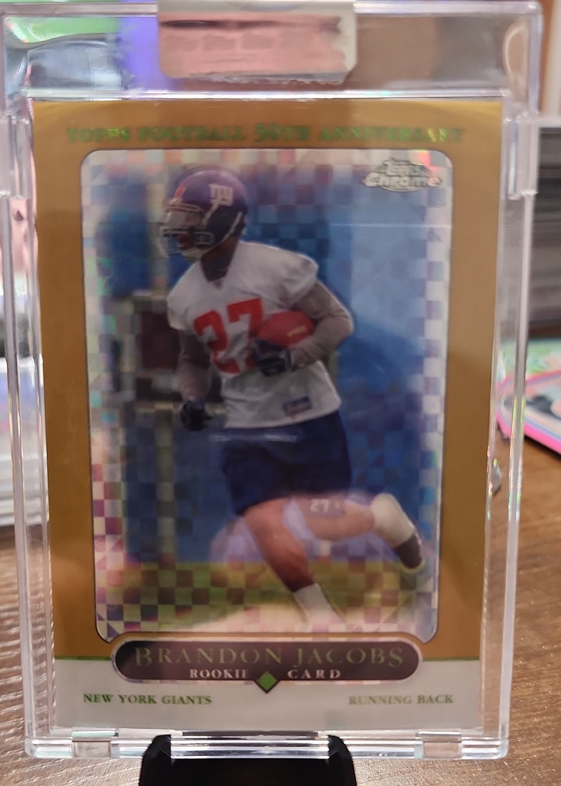 2005 Topps Chrome - Brandon Jacobs #216 Gold X-Fractor 122/399 (RC)