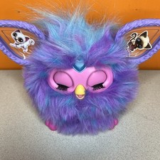 Furby Purple Plush Tie Dye Interactive Toy 2023 Glowing Ears Talks WORKS