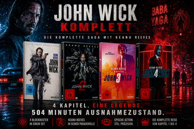 John Wick: Kapitel 1+2+3+4 (Keanu Reeves) Uncut im Set # 4-DVD-NEU