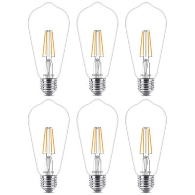 6 x Philips LED Filament Edison ST64 5,5W = 40W E27 klar 470lm warmweiß DIMMBAR
