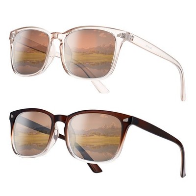 JATEBI 2 Pack Polarized Sunglasses for Women Men Gradient Brown, Champagne