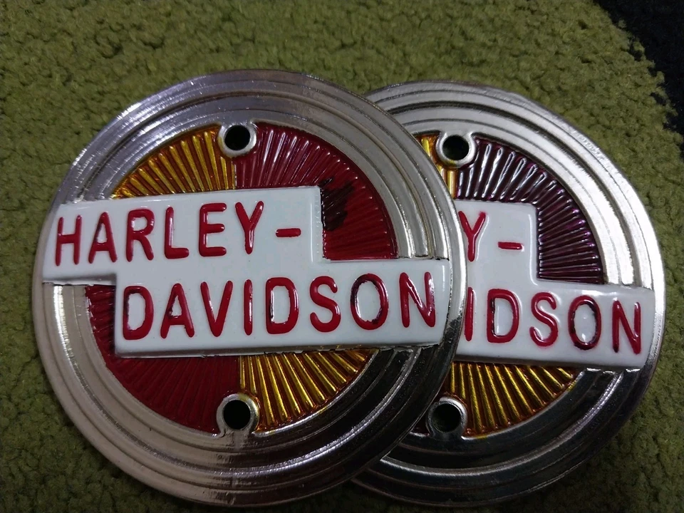 Insignia emblema tanque de gasolina apta para Harley Davidson Panhead 1957 par 2 piezas Foto 2 de 4