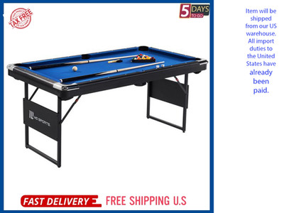 5.5 ft Folding Billiard Pool Table with Steel Legs, No Assembly Required, by MD