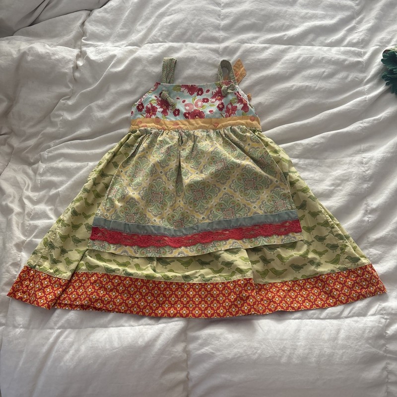 Matilda Jane Platinum Girl’s Dress, Size 8 Birds Floral