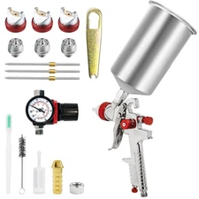 Hvlp Air Spray Gun Set Gravity Feed Paint Gun W1.4/1.7/2.0mm Nozzles Wall Repair