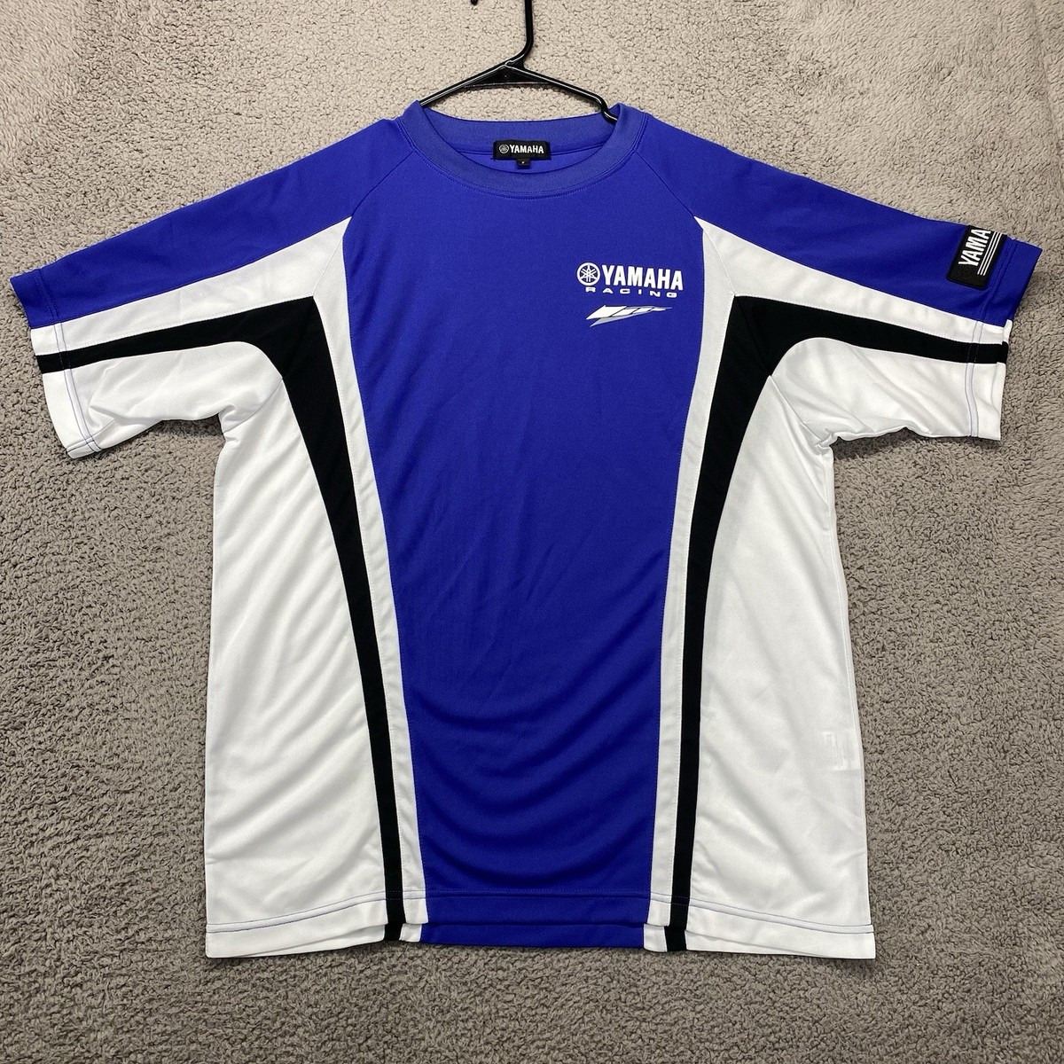 Yamaha Shirt Adult F Blue White Racing Motocross Dirt Bike Blue