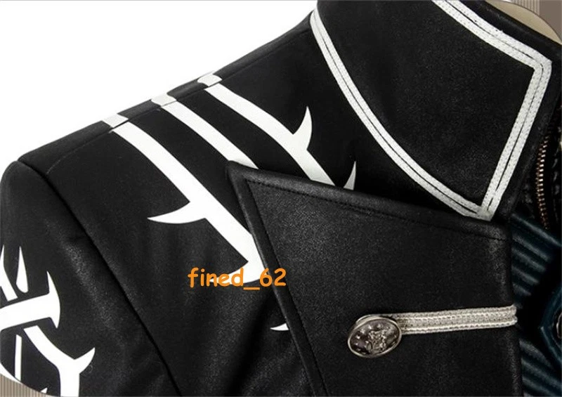 Devil May Cry 5 Vergil Cosplay Cortavientos Negro Abrigo Largo Hombres Disfraz de Halloween Foto 4 de 4