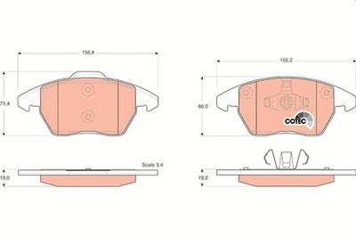 Brake pad set, disc brake TRW GDB1605