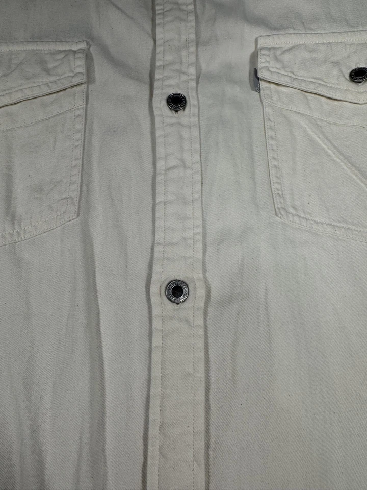 Camisa Levi's SilverTab Para Hombres 2XL Blanco Off Denim Suelta Abotonada Manga Larga Foto 4 de 4