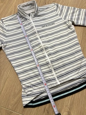 Cafe du Cycliste Francine Cycling Jersey White Striped Full Zip