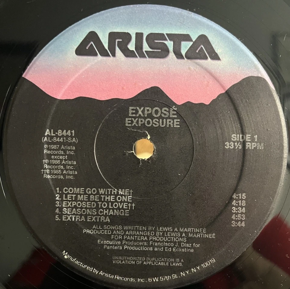 Miami Freestyle: Expose Exposure LP Arista AL-8441 NM 1987 Foto 2 de 4