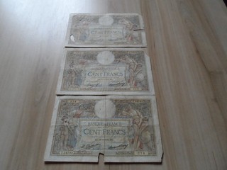 France: lot de 3 billets 100 francs L.O.MERSON 1932/1933