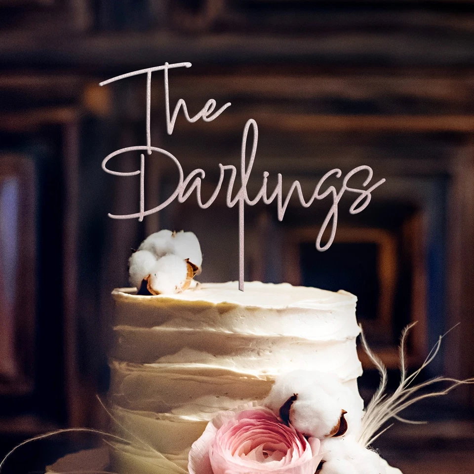 Topper de pastel personalizado - ¡Perfecto para bodas, cumpleaños, baby showers y más! Foto 3 de 4