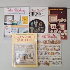 5 Design Books Stitchery Embroidery Cross Stitch, Vintage Modern Series