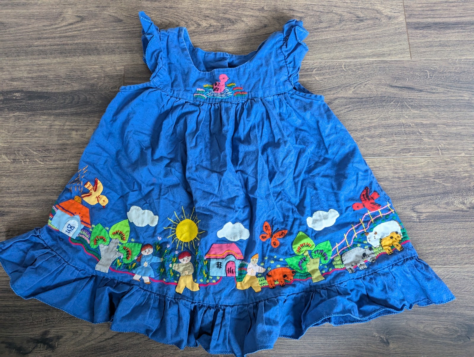 Cuyamuna Toddler Girls Embroidery Dress 4t Vintage