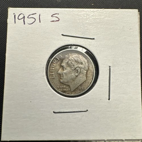 1951 s roosevelt dime bu
