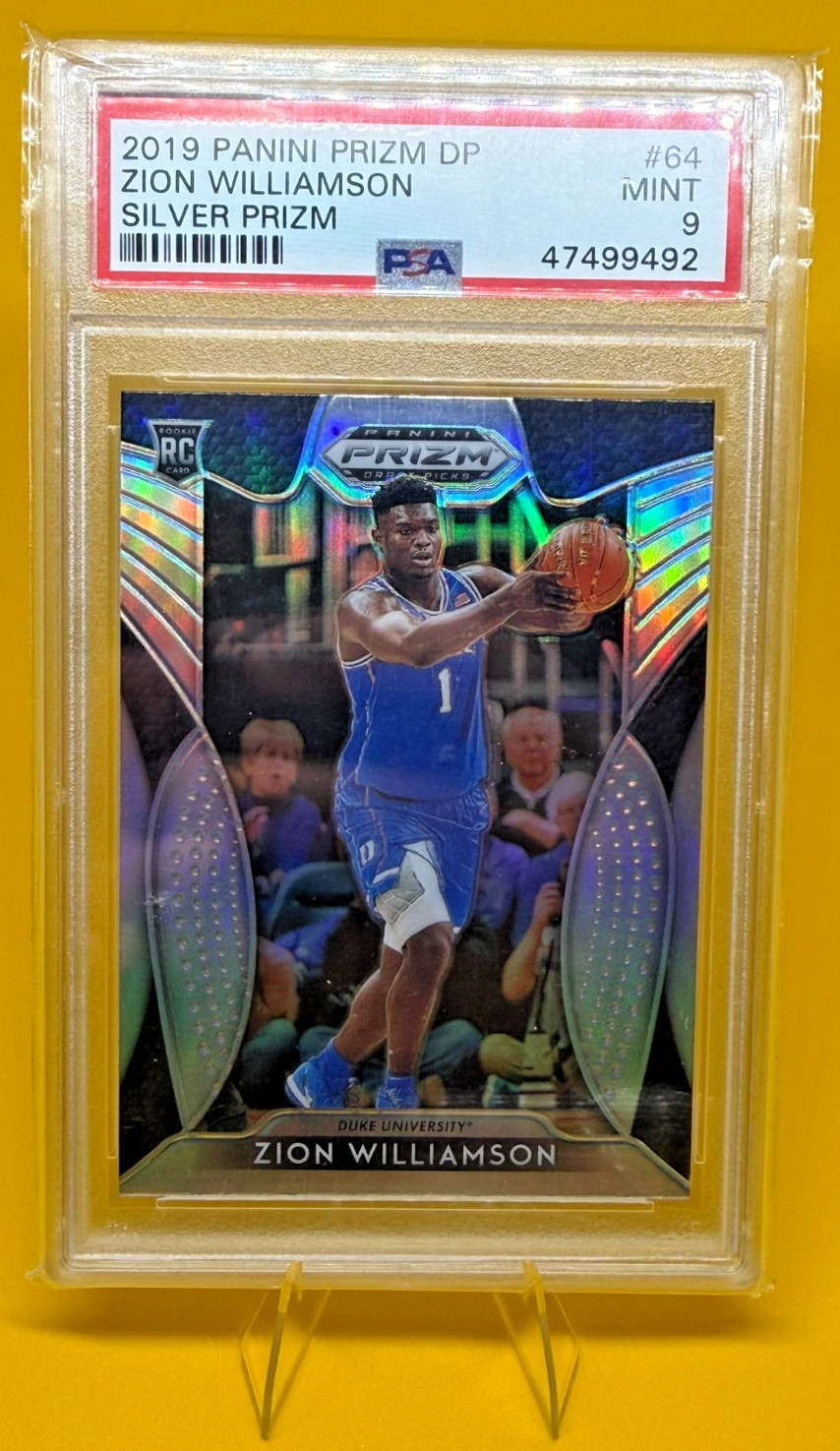 2019-20 Panini Prizm Draft Picks Silver Zion Williamson #64 PSA 9 MINT