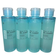 4x VERSED Wash It Out Gel Cleanser Face Wash Ceramides Rosewater 4oz Lot New