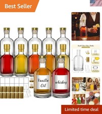 12 oz/375ml Clear Glass Bottles with Cork, 12 Pack Clear Liquor Bottles, Thic...