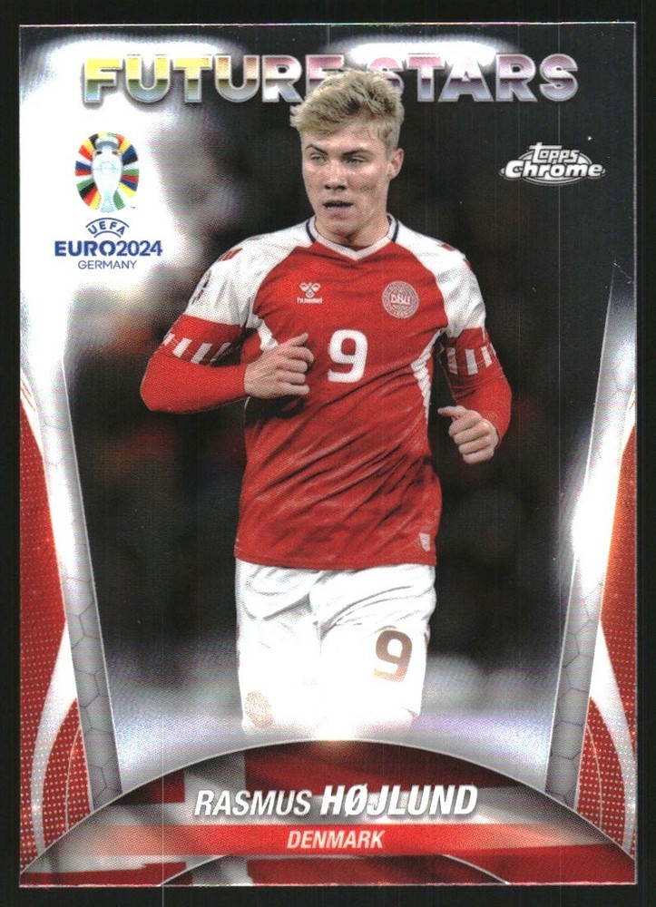 2024 Topps Chrome UEFA Euro Rasmus Hojlund #119 Soccer Card