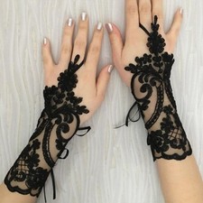 1Pair Women Lace Fingerless Gloves Mittens Wedding Party Bridal Short Gloves