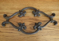 Cast Iron Fleur de Lis Topper Wall Plaque Door Pediment