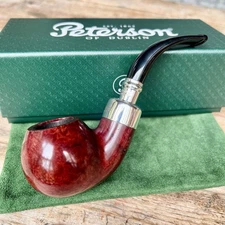 Peterson Red Spigot Smooth Bent Apple (XL02) Fishtail Sterling Silver - New