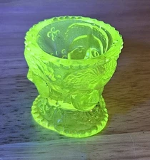 URANIUM VASELINE GLASS SALT CELLAR- Unknown Manufacturer- Please See Photos!