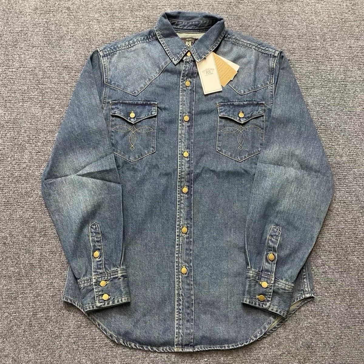 RRL Ralph Lauren American Retro Western Denim Shirt /xl