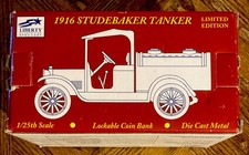 LIBERTY CLASSICS 1916 STUDEBAKER TANKER DIE-CAST COIN BANK NIB