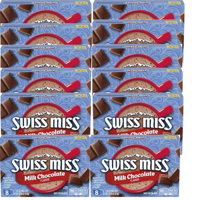 12-Pack Swiss Miss Milk Chocolate Flavored Hot Cocoa Mix, 8 Count Each