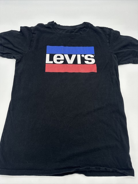 Levi’s T-Shirt Youth Boy Large Black Logo Spell Out…#4607
