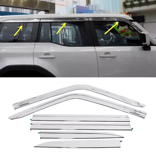 For 2024 Toyota Land Cruiser Prado Window Visor Vent Rain Guard Deflector Chrome - Picture 1 of 5