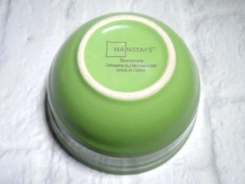 Mainstays Rainforest Green Stalk Dessert Fruit Sauce Bowl 4" Stoneware - Image 3 of 3