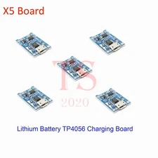 TP4056 Charging Board Charger Module 5V 1A Micro USB 18650 Lithium Battery 5pcs 