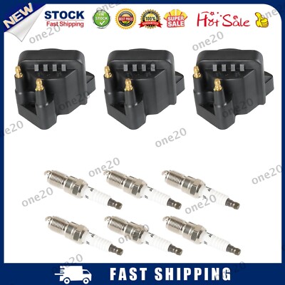 6 Spark Plug + 3 DR39 Ignition Coil For 96-08 Buick Lucerne V6 3.8L US