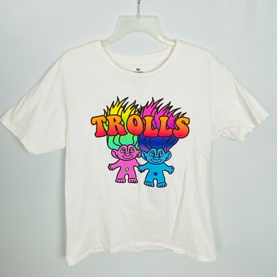Good Luck Trolls Unisex 60th Anniversary White Colorful Troll T Shirt L 