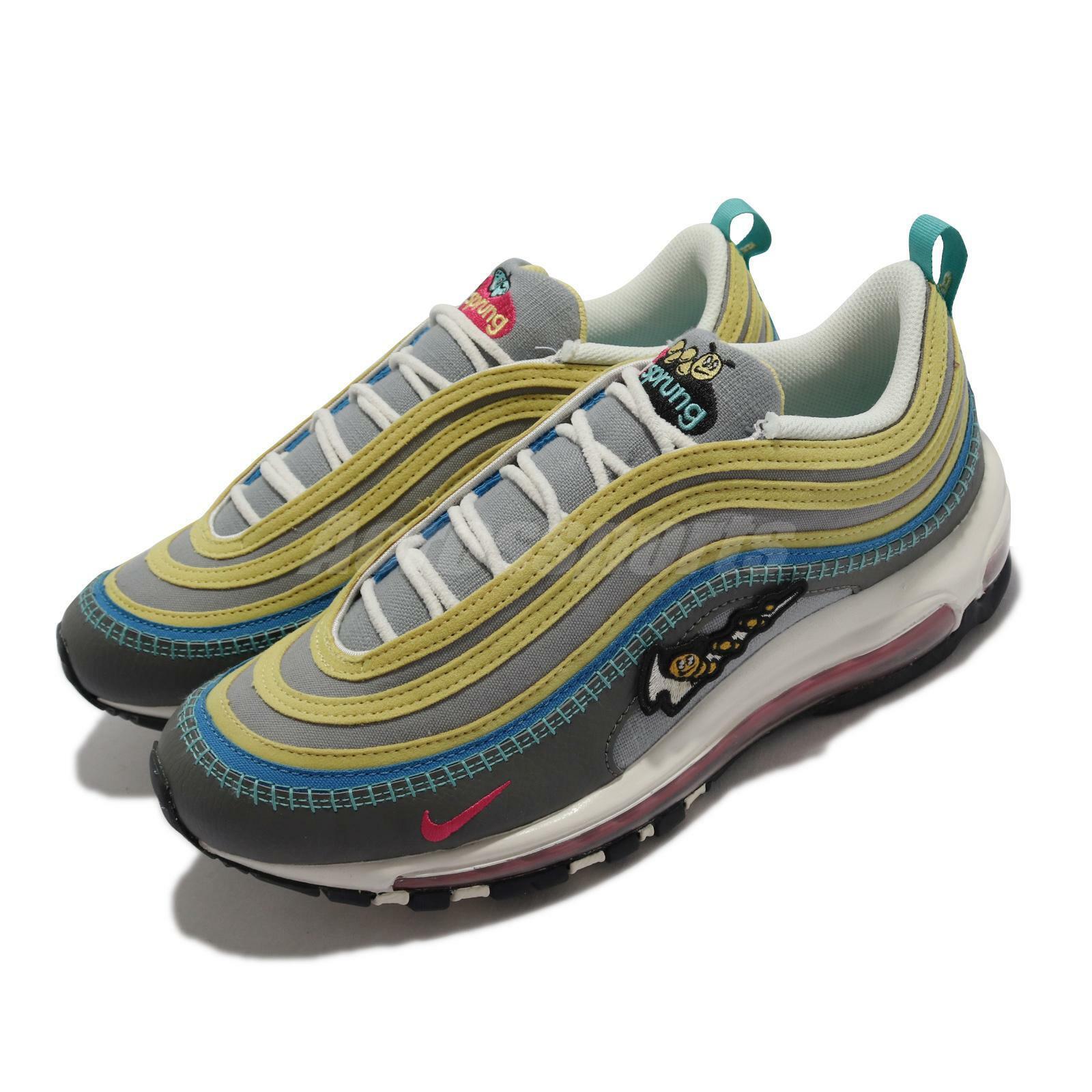 preocupación Misterio Aburrir Nike Air Max 97 SE Air Sprung Grey Yellow Multi Men Unisex Casual  DH4759-001 | eBay