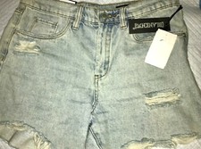 Blank NYC Jean Shorts Size 25 The Lenox Cut Off High Rise Blue Denim Medium Wash