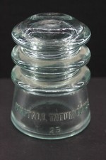 Glass Utility Insulator Whitall Tatum #3 25 Made in USA - Green VINTAGE