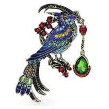Luxury Bird Brooch Fashion Rhinestone Party Pin Unisex Women Animal Jewelry Gift