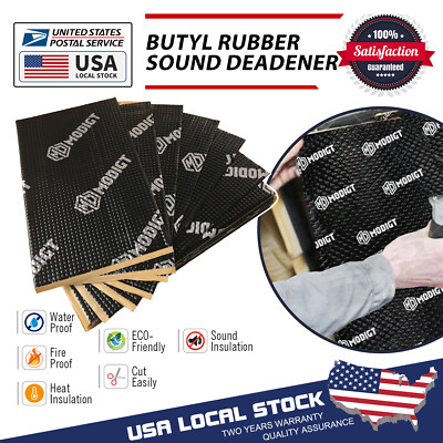 BLACK SOUND DEADENING PROOFING CAMPER CAR BUTYL MAT METAL AUDIO PANEL 20.44sqft