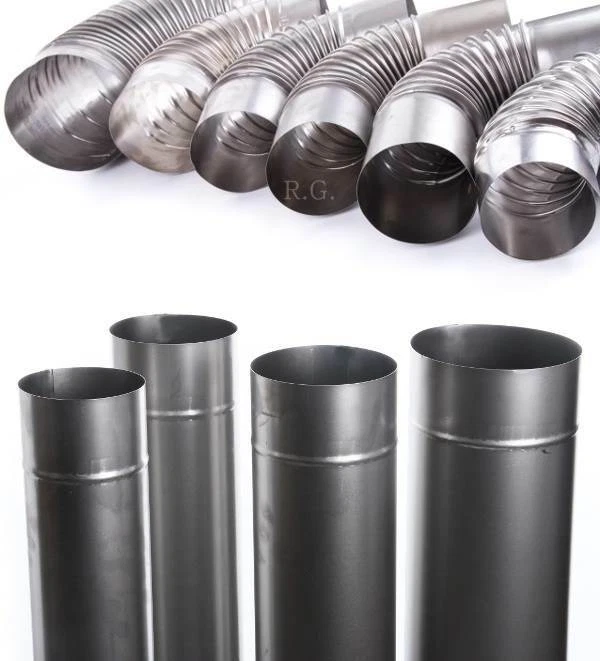 BIRNEPOWER Kaminrohr Ofenrohr Ofenknie Bogen Knie Heizung Kaminofenrohr 9 DN wählbar