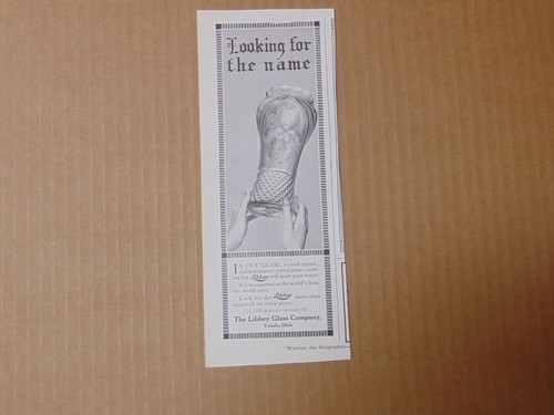 1913 The Libby Glass Company Cut Glass Vase art print ad 