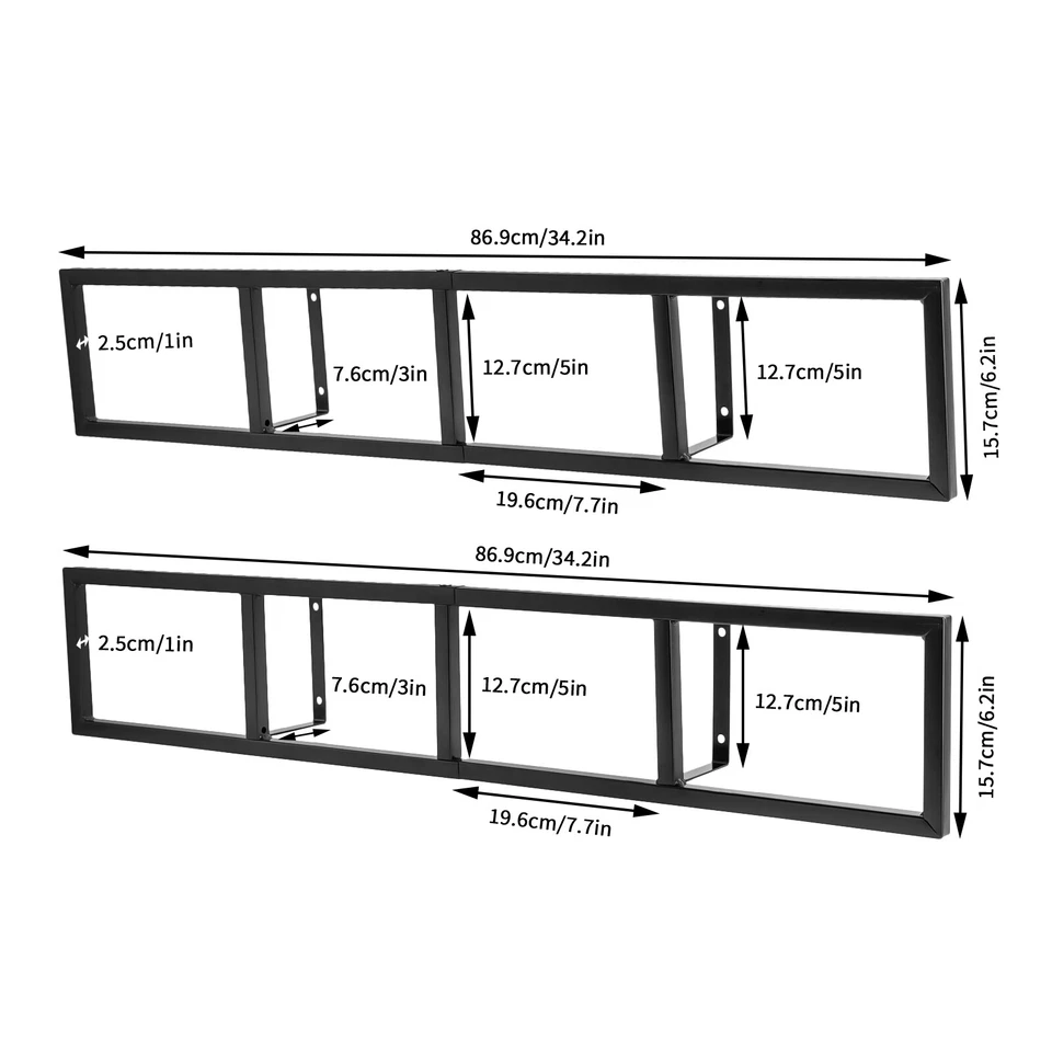 2x Prateleiras Flutuantes Suporte de Parede CD DVD Rack Organizador de Armazenamento de Mídia Prateleiras Grandes - Imagem 4 de 4