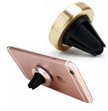 Universal Cell Phone Mount /car Air Vent Holder Magnetic Aluminum Alloy. Gold 