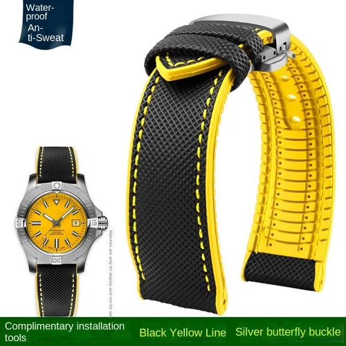 Waterproof Watch Strap Nylon Rubber Colorful Wrist Band Pin Buckle Men 19-24mm - Picture 13 of 46